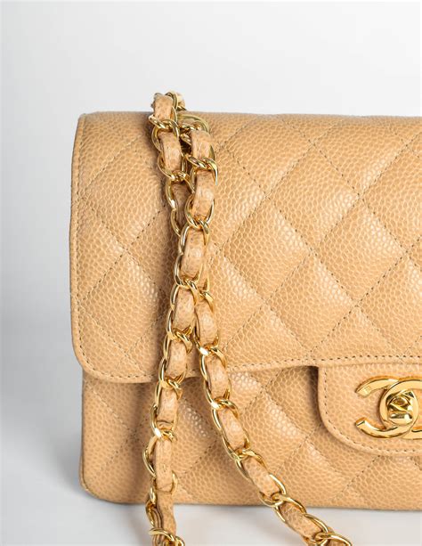 beige chanel classic flap bag